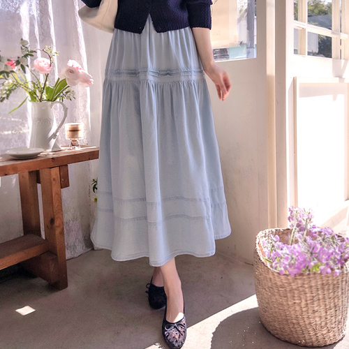 【LABEL】Rodner Spring Sharing 弹性修身牛仔裙 [尺码：F (55~66)]
