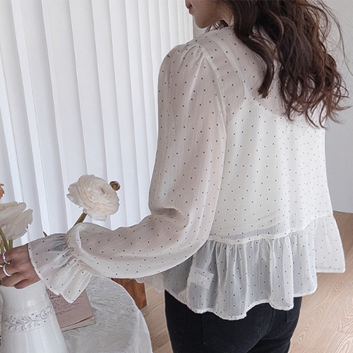 【女式修身】Marean Zandot 泡泡袖下摆褶皱真丝女裙【尺码：F(55~66)】