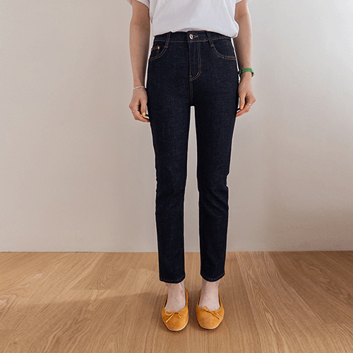 [Crazy Span] Dates Hidden Banding 直筒原色牛仔裤 [尺码：S、M、L、XL]