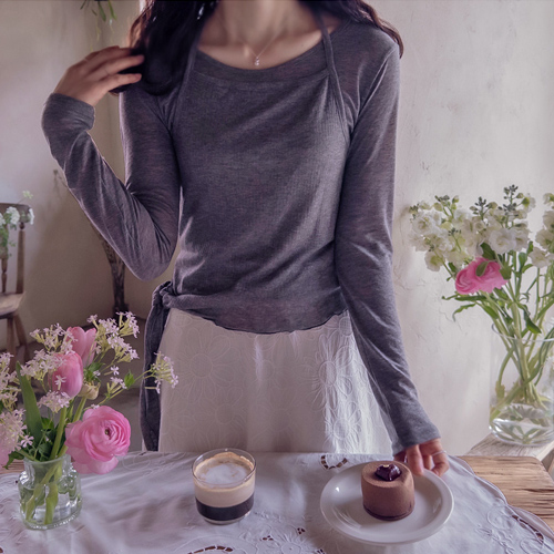 Shland 柔软灵活的羊毛天丝分层T恤套装 [尺码：F(44~55)]