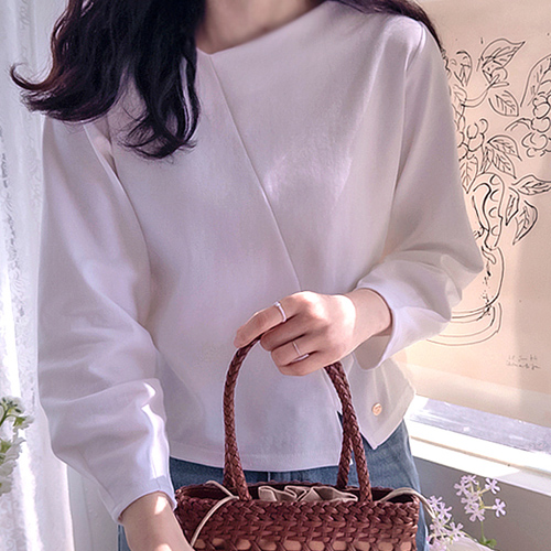 至尊春日斜挂式弹力弹力T恤 [尺码：F(55~66)]