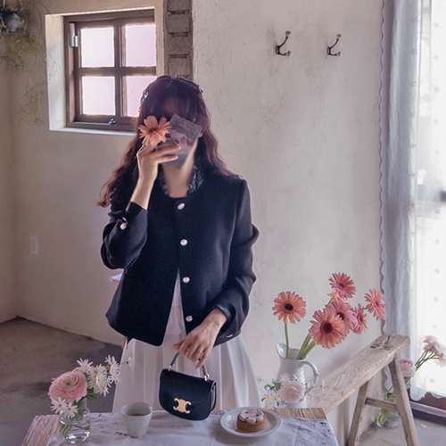 【春季预购享85折优惠】 <FONT color=#5a3954>MADE LIN</font> FLOBI 圆领银色纽扣套装 [尺码：F(55~66),1(77)]