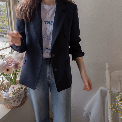 [LABEL] Etimos Baekbijo 字母袖撞色奢华夹克 [尺码：女款(55~66)，男款(77)]