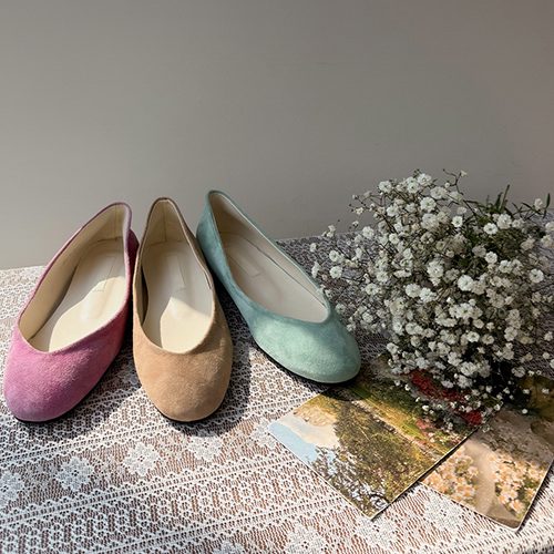 春季圆头羊皮平底鞋