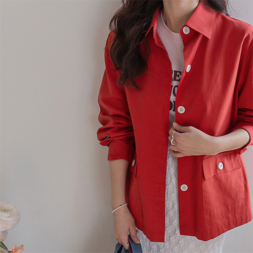 Loensi 轻薄双层衬衫外套 [尺码：F(55~66.5)]