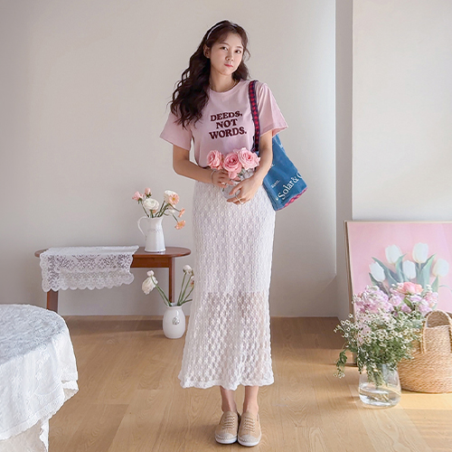 Izlo 精致心情花朵真丝半身裙 [尺码：F(55~66½)]