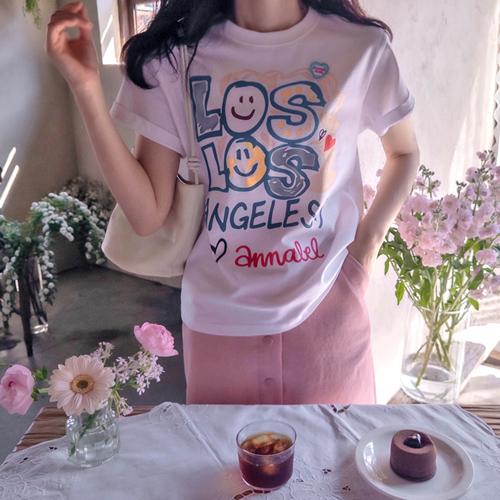 Los Lettering Key Points 高品质短袖T恤 [尺码：F(55~66)]