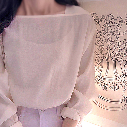 Bellind 方领飘逸修身优雅女式衬衫 [尺码：F(55~66)]