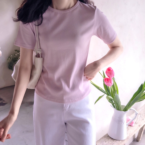 Hawkins 细罗纹柔软氨纶高品质T恤 纤细修身纱线 精致修身 T恤 [尺码：F(55~66)]