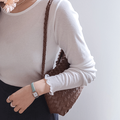 【10色可选】天丝混纺波浪袖T恤【尺码:女款(55~66)】