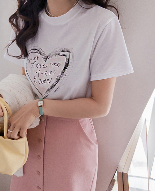 Loharts Daily 爱心印花短袖T恤 [尺码：F(55~66)]