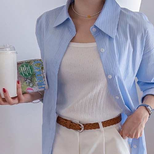 Chuchu 精细冲孔竖罗纹后背/后背衬衫 [尺码：F(55~66)]