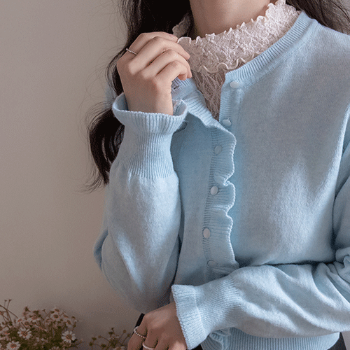 【叠穿必备】透明亮泽真丝荷叶边领袖T恤 [尺码：女款(55~66)]