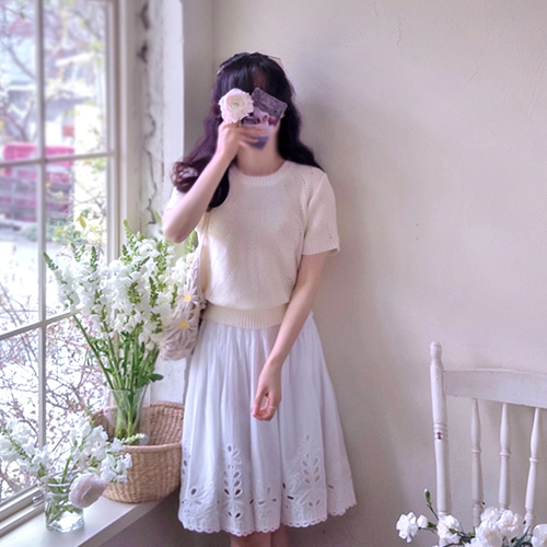 Verdia 夏季镂空优雅针织衬衫 [尺码：F(55~66)]