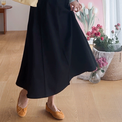 乐居褶裥后腰全棉半身裙 [尺码：F(55~66)]