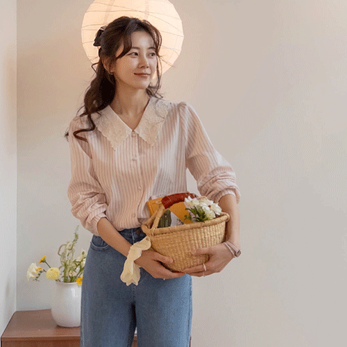 [LABEL] Robena 蕾丝卡拉条纹女式连衣裙 [尺码:F,1]