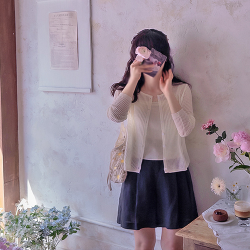 Peterson Lovesummer 网纱开衫和无袖套装 [尺码：F(55~66)] 