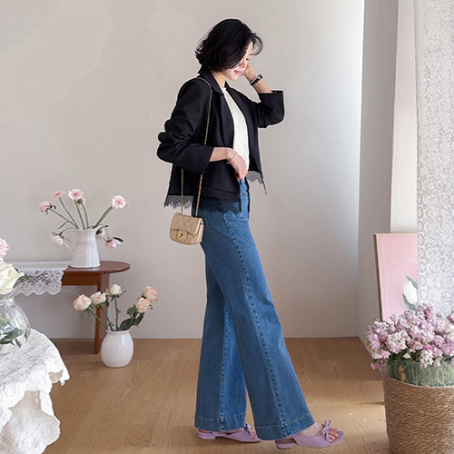 Marilde 浅红/红白心情 丝绸缎蕾丝裙子 [尺码:F(55~66)]