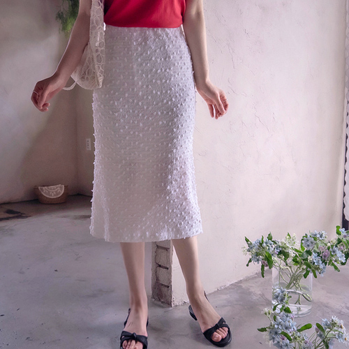 Jason 3D图案弹力氨纶腰部半身裙 [尺码：F(55),L(66~77)]