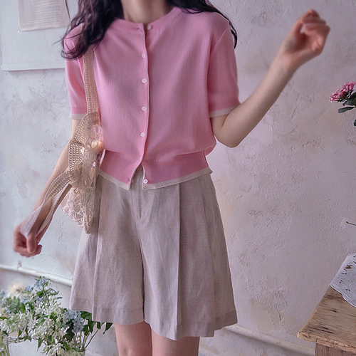 Season 棉麻罗伊褶裥夏季凉爽束腰裤 [尺码：F(55~66)] 