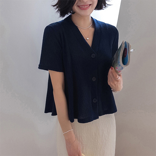 慕剑宽松编织轻盈精致夏季刺绣衬衫 [尺码：F(55~66)]