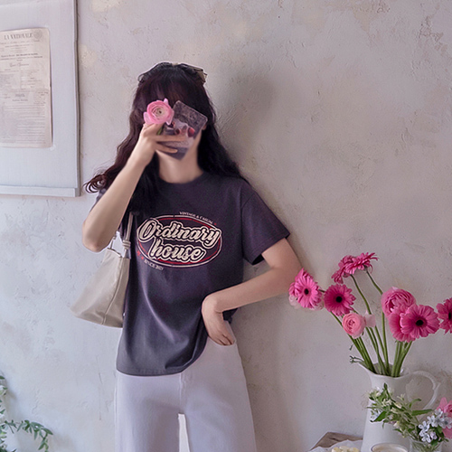 Howz 印花高品质T恤 柔软莫代尔氨纶T恤 [尺码：F(55~66)]