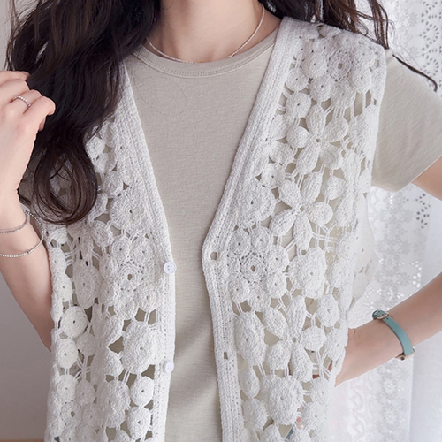 Lenia 少女感性花卉图案针织马铠 [尺码：F(55~66)]