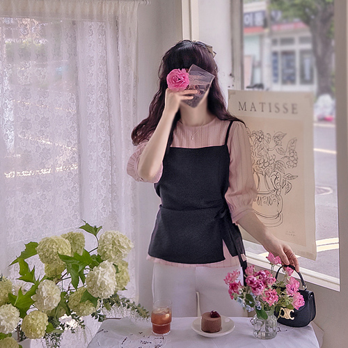 Brink 条纹图案抹胸连衣裙女式衬衫 [尺码：F(55~66)]