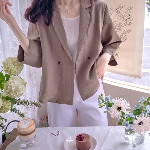 【预购享85折优惠】 <FONT color=#5a3954>MADE LIN</font> Shureus 夏季轻薄透气防风七分袖外套【尺码：F(55~66)】