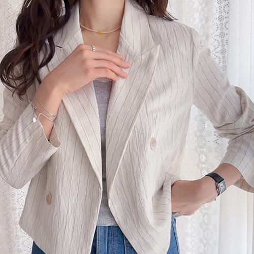 Barond 细条纹天然麻套装 [尺码:F(55~66)]