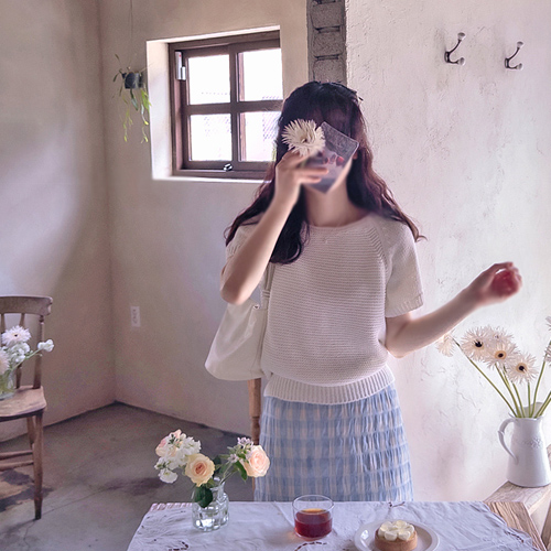 Rones 高品质韩布特级棉双头夏季针织衫 [尺码：F(55~66)]