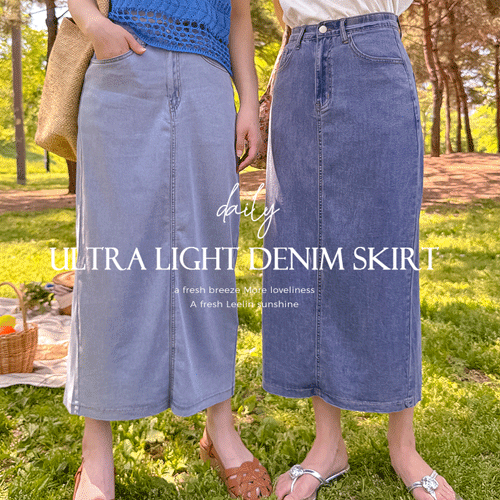 [Hoodle Lyocell 面料] Cellian 夏季牛仔后开衩 H 字裙 [尺码：S、M、L、XL]