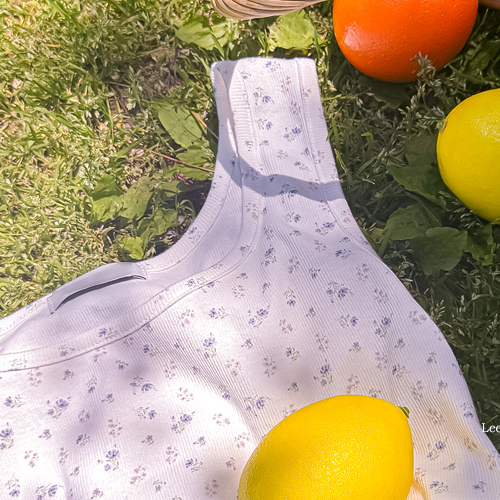 Shue 波浪形下摆细节花卉图案后背 [尺码：F(55~66)]