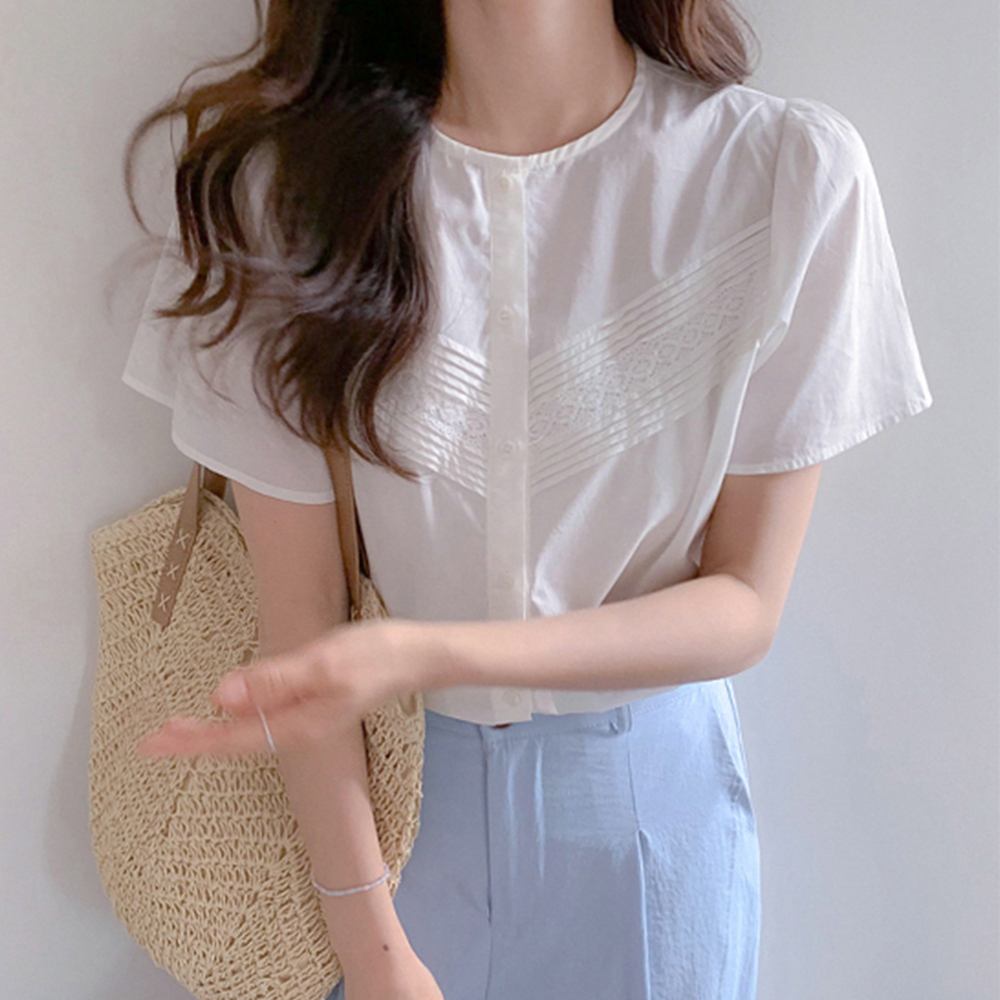 【新品特惠，立减6000韩元】MADE LIN Berena 褶裥袖女式衬衫【尺码：F(55~66)】