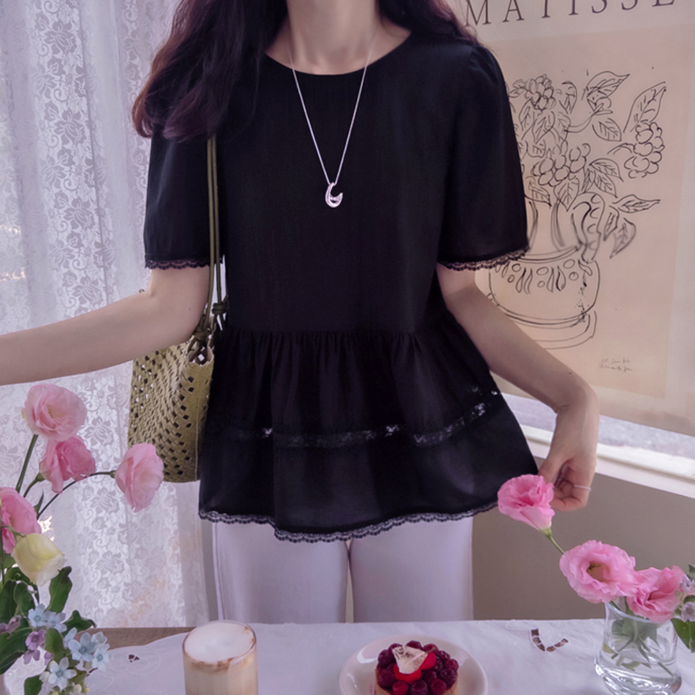 Andhow 可爱真丝修身宽松女式衬衫 [尺码：F(55~66)]