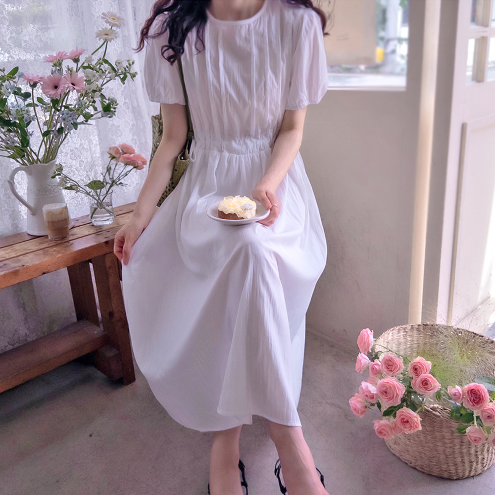 Jessie Pintuck Moist & Rustling 可调节腰带凉爽半身裙 [尺码：F(55~66)]