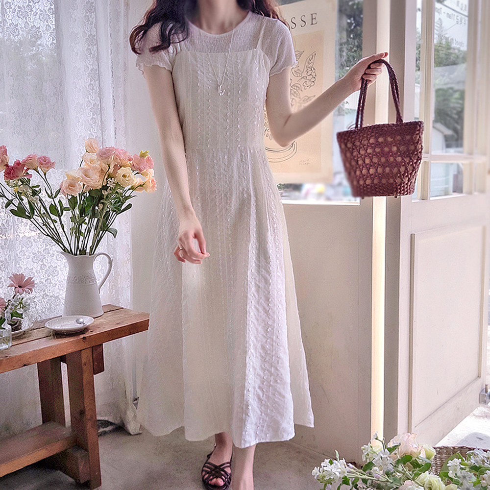 【新品特惠 15% 折扣】 <FONT color=#5a3954>MADE LIN</font> Hermon 夏季 3D 精致修身免烫衬里半身裙 [尺码：F(55), L(66~77)]