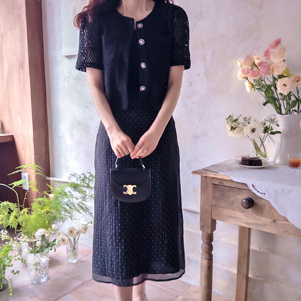 Shukantabel 可爱钩针丝绸奢华套装 [尺码：F(55~66)]