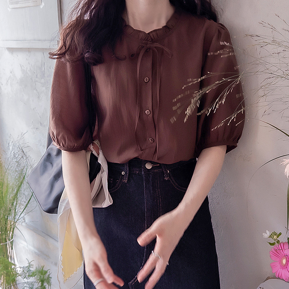 【新品特惠20%折扣】 <FONT color=#5a3954>MADE LIN</font> Heidi 褶皱丝滑天丝精致修身奢华女式上衣【尺码：F(55), L(66~77)】【截止至8月10日】