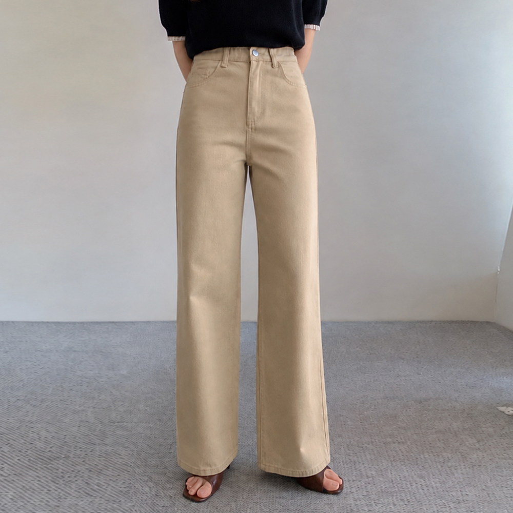 Lucia 直筒半宽松棉质长裤（短款/基本款/长款）[尺码：S、M、L、XL、2XL]
