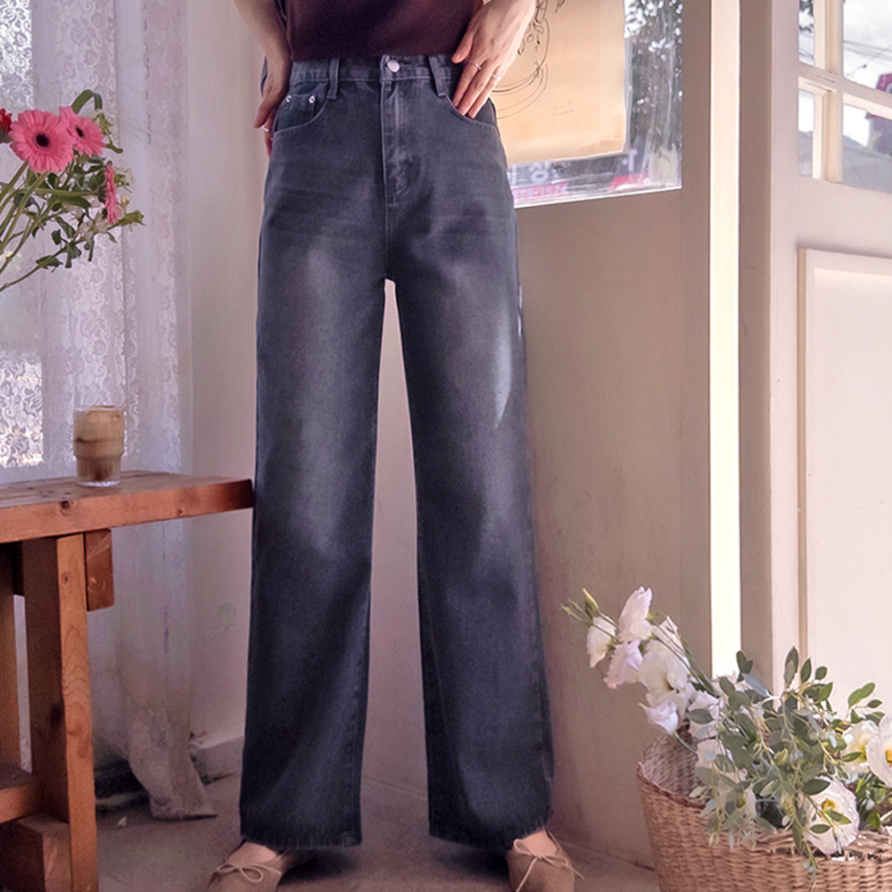Frandia 猫洗紧致而富有弹性的牛仔裤 [尺码：S、M、L、XL、2XL]