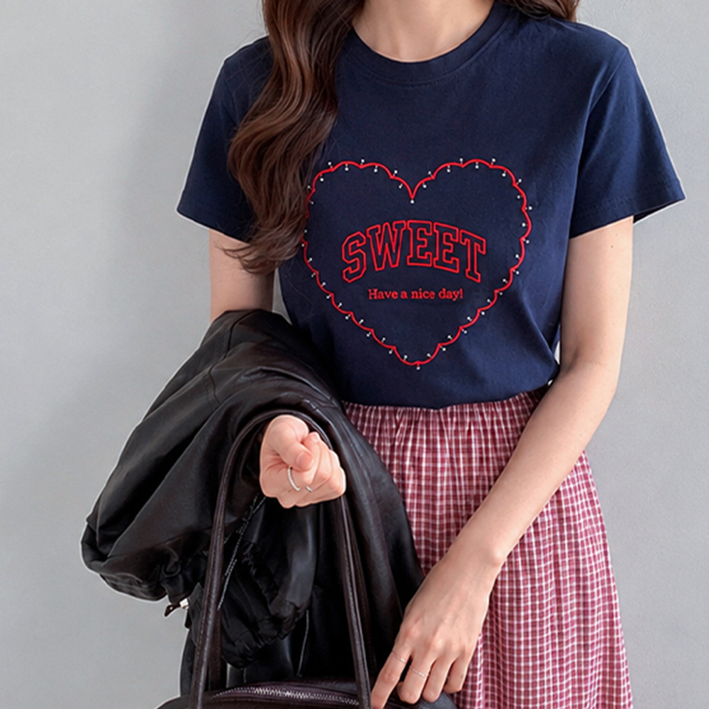 Jennie Love 字母印花短袖T恤 [尺码：F(55~66)]