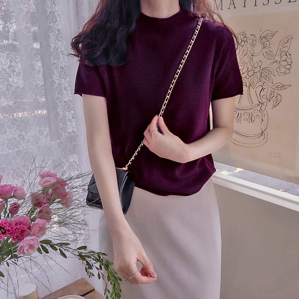 Jenny Dolldoli 蓬松领袖柔软弹力针织衬衫 [尺码：F(55~小号 77)]