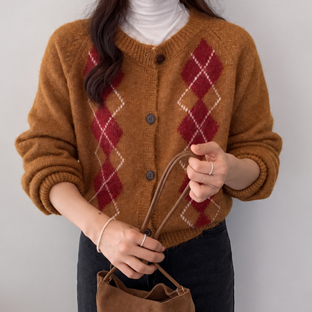 Aiden Bodododeul Argyle Key Points 开襟衬衫 [尺码：F(55~66)]