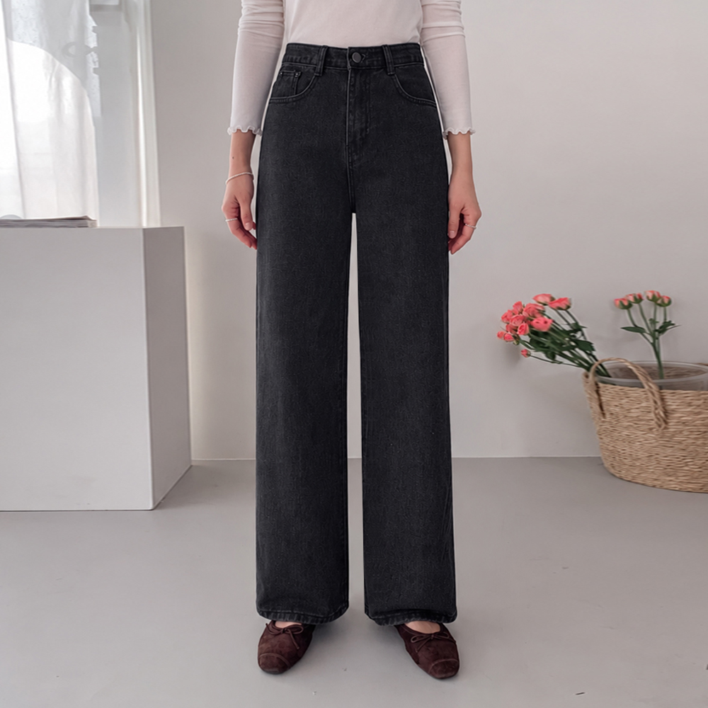 Lina Wide 直筒 原料牛肉五色短(短款,基本款,长款)[尺码:S,M,L,XL,2XL]