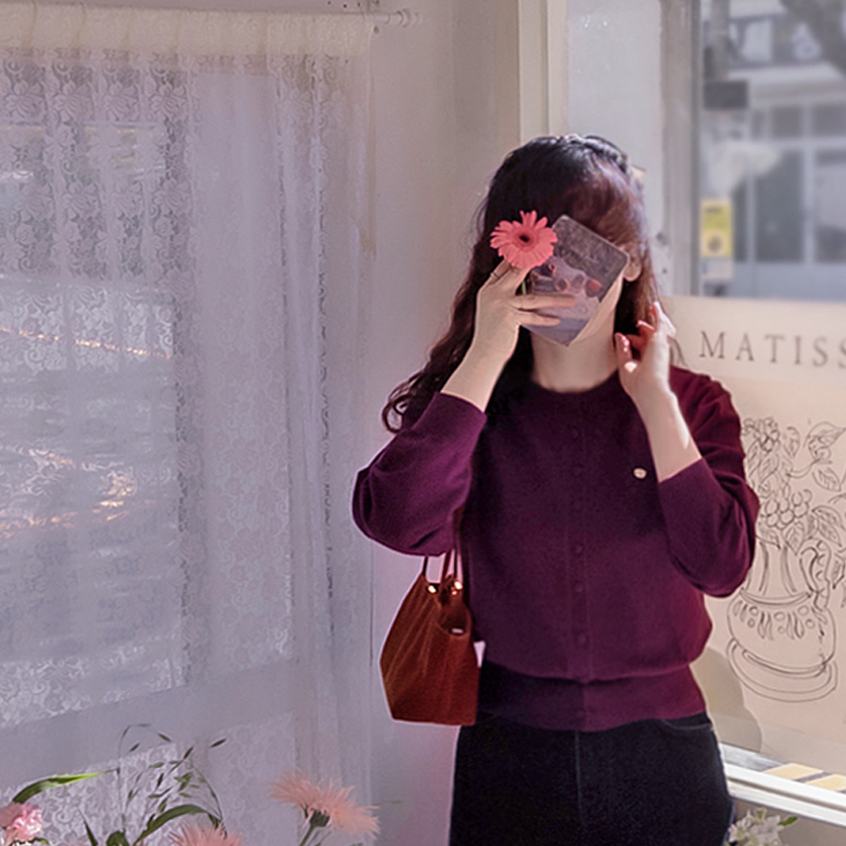 【新品特惠 15% 折扣】 <FONT color=#5a3954>MADE LIN</font> Gemma 吊坠弹力氨纶高品质毛线针织衫【尺码：F(55~66)】
