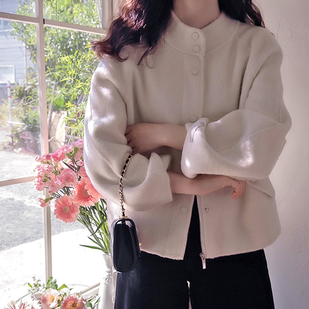Carine N口袋高品质保暖手工羊毛大衣 [尺码：女款(55~66)] 