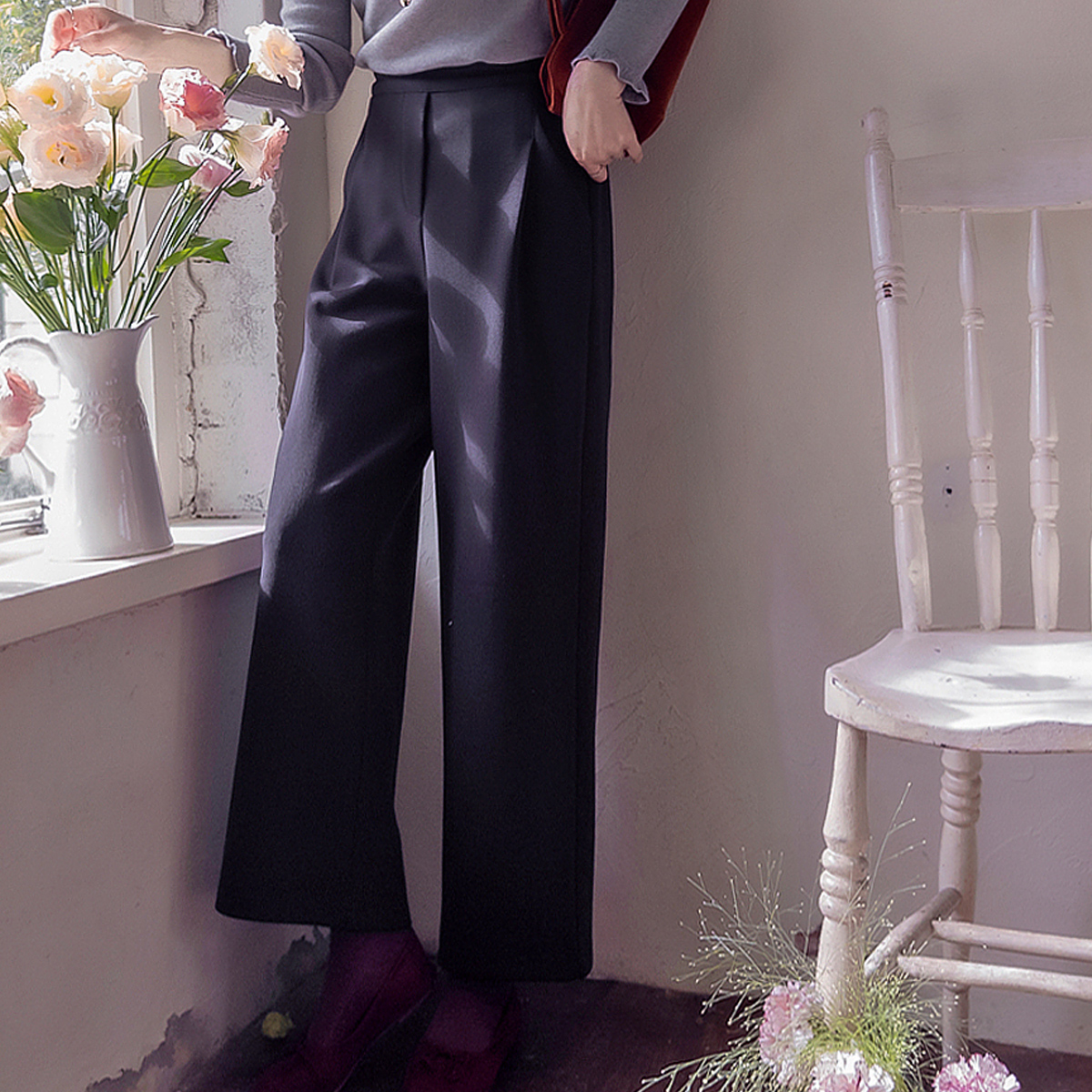 【新品特惠 20% 折扣】 <FONT color=#5a3954>MADE LIN</font>精致褶裥抓绒内衬弹力裤，无惧汗水和灰尘【尺码：S、M、L】 
