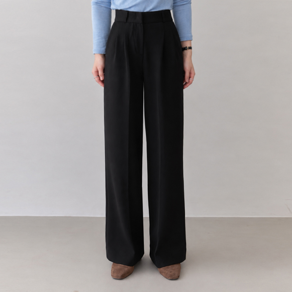 Honey Stretch 双针褶裥半宽弹力裤（短款/长款）[尺码：S、M、L、XL]