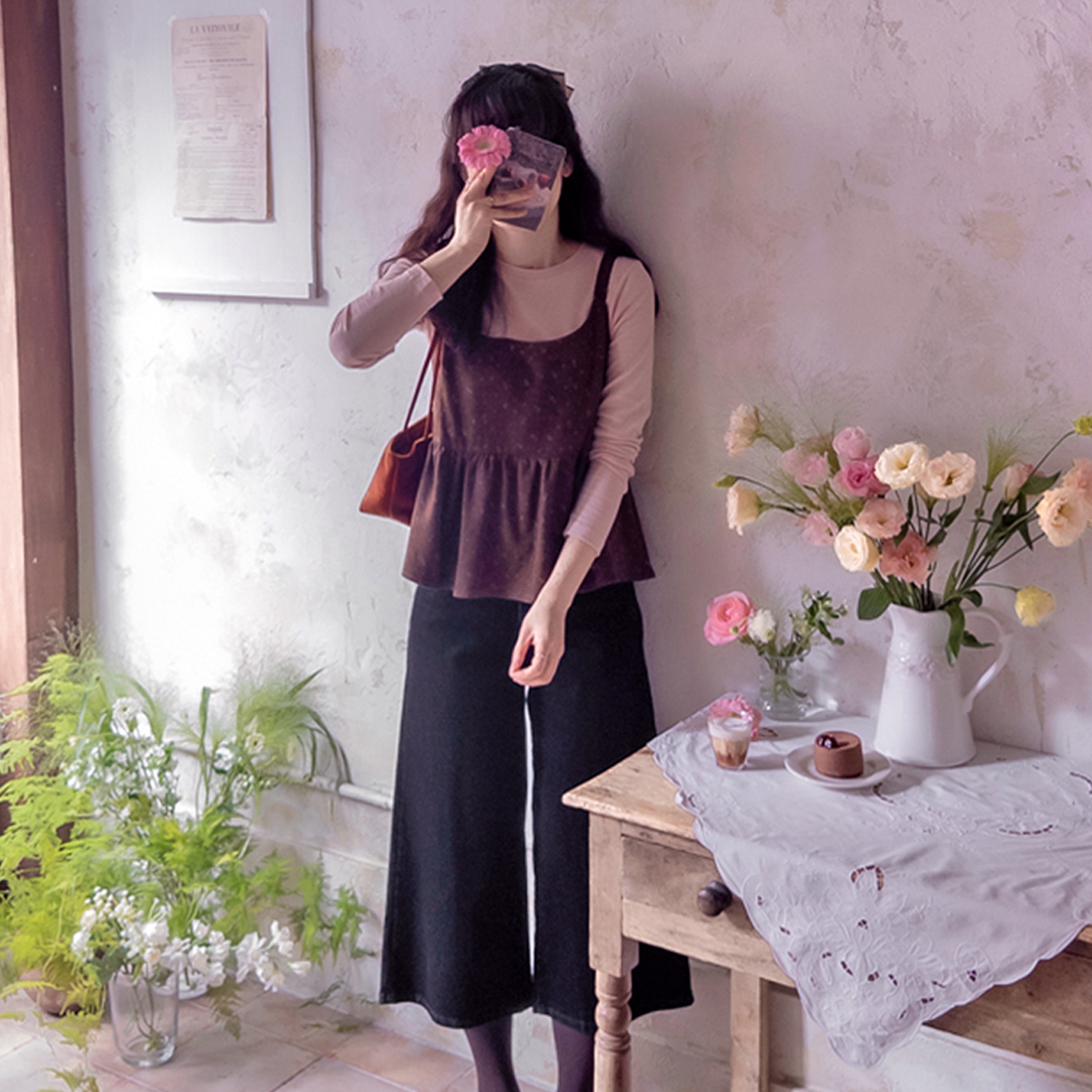 Diana 可调节胸衣和磨毛氨纶茶具套装 [尺码：F(55~66)]